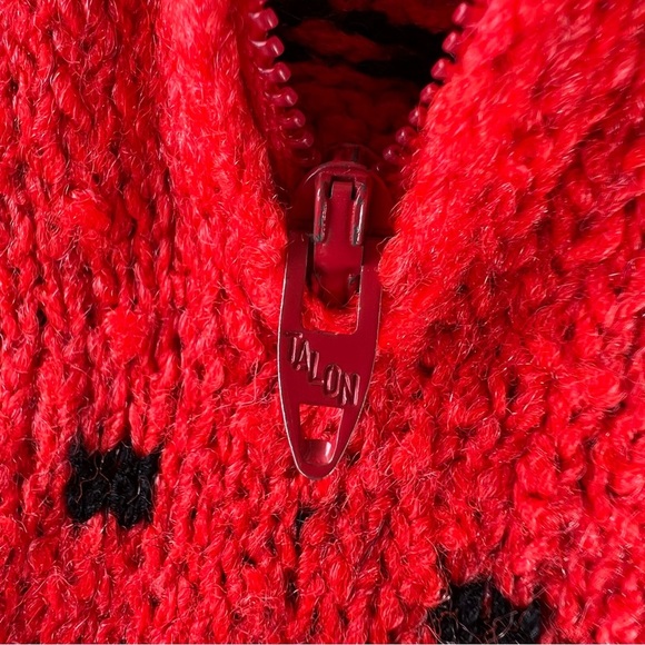 VTG St. John Knits 3-Piece Skirt Suit 60s 70s Red Black Dots Mock Neck Talon Zip - Picture 11 of 16